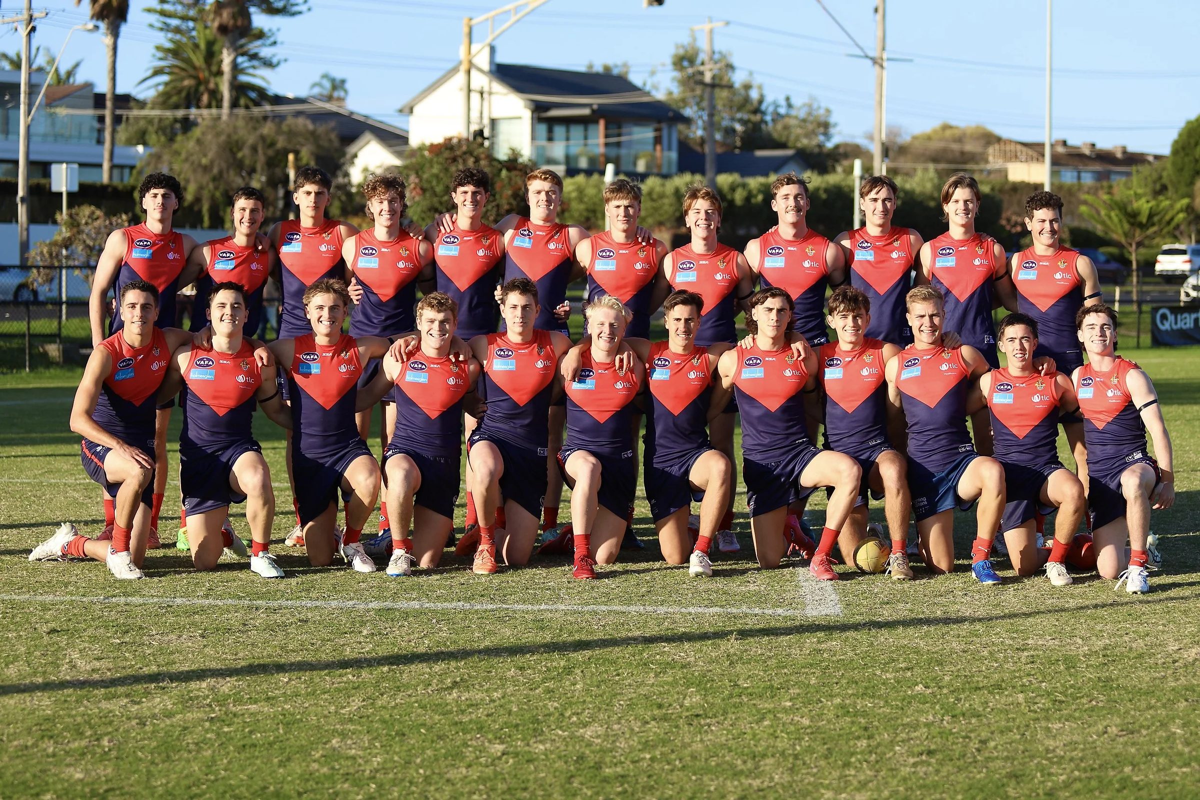 The Old Brighton senior men's squad at Brighton Beach Oval