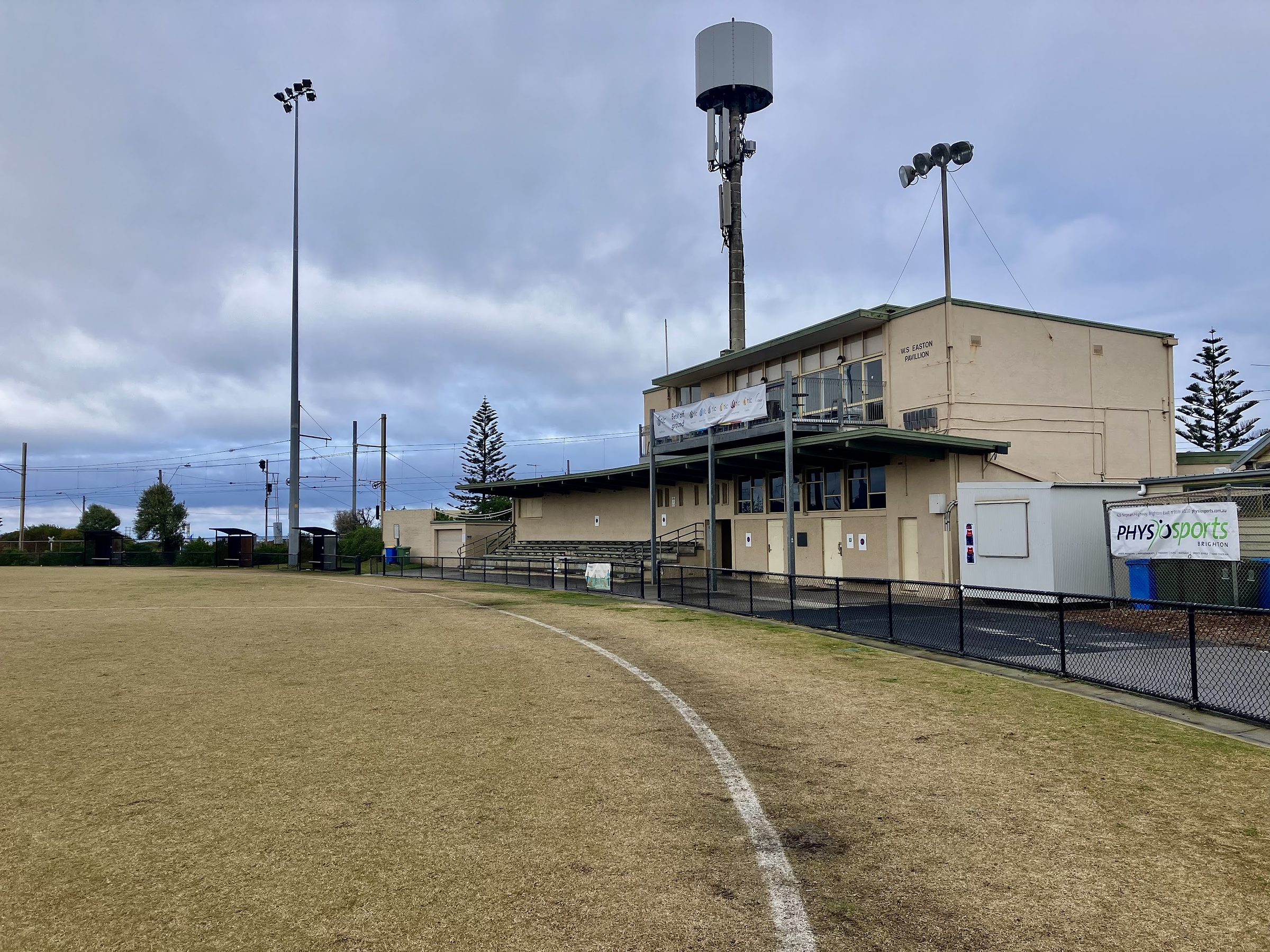 The clubrooms and grandstand at Brighton Beach Oval